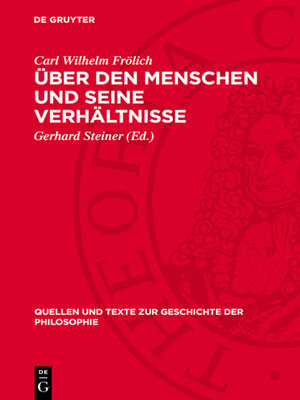 cover image of Über den Menschen und seine Verhältnisse